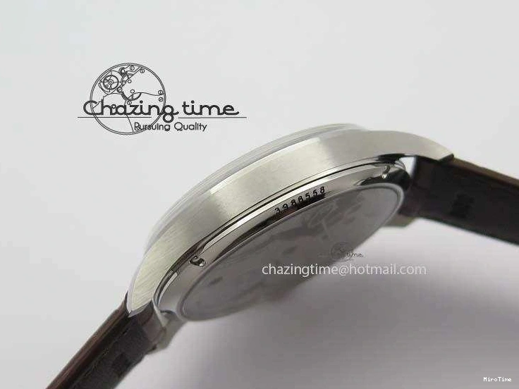 MIROTIME 0122 Sustainable Portuguese IW5444 SS White Dial RG Numbers On Brown Leather Strap A 7256